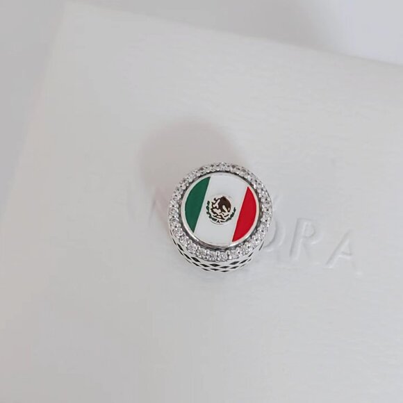 Pandora Mexico Flag Charm Bead Travel Destination Pendant S925 Silver with box - Picture 4 of 6